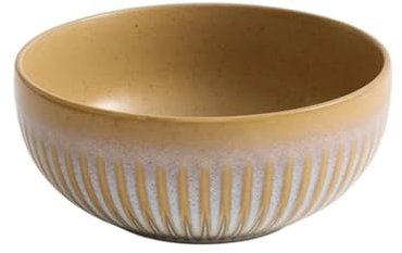 VEXDOSLE Ciotola per zuppa Home Zuppiera In Ceramica A Rilievo Verticale Cucina Grande Zuppiera Stoviglie Ristorante Insalatiera Ciotola per il pasto