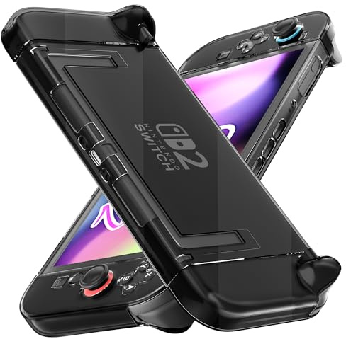 FANPL [Improved Easy Dockable Version] Clear Black Case for Nintendo Switch 2, Protective Cover for Switch 2 and JoyCon Controller - Strong and Durable, Not Easy to Fall Off