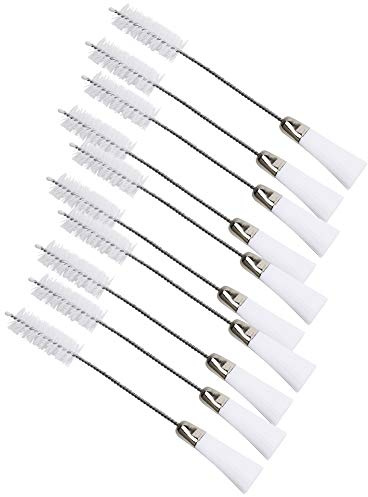 WDWDW 10Pcs Double Ended Cleaning Brush Set,Multi Function Nylon Stainless Steel Brushes for Sewing Machine Lint,Computer Keyboard,Tight Spaces,Electronics,Bottle,Dust