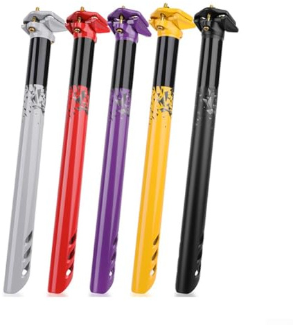 CARMOTTER Bike Seat Post, Aluminum Alloy Double Bolts, 31.6 * 380mm Bike Seatpost for Road Bike and Mountain Bike(Purple)