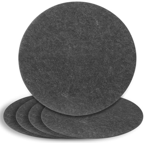 Zorplex 4er Set Große Filzuntersetzer Rund Ø 30 cm in Anthrazit, Filzunterlage, Schutzmatte, Robuste Tischunterlagen für Töpfe, Gläser, Vasen und Schüsseln, Möbel- und Tischschutz(4,30cm)