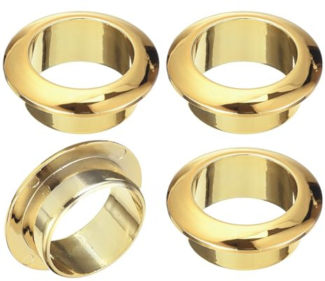 Unifizz 4Pcs Desk Cable Hole Cover 25 mm ABS Round Wire Cord Grommet Plug Cap Cable Organizer for Office Desk and Furniture, Gold