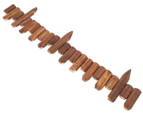 HIAKDOFT Bordure de Jardin en Bois Traité Anti-Corrosion 10/15 CM de Haut X 120 CM de Long Clôture Décorative pour Pelouse et Parterres Aménagement Paysager Extérieur Installation