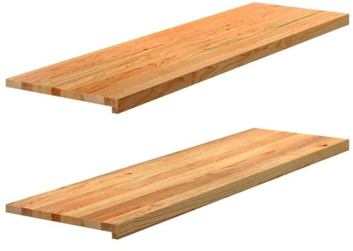 Generico Davanzali 2 pz Marrone Chiaro 140x40x2 cm Legno Massello Rovere,Telai per finestre