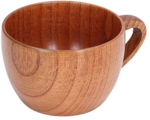 AMONIDA 200 Ml Kaffekopp i trä Praktisk och Elegant Te-vinmugg i trä för Vardagsrum Kök Study Naturlackerad Finish