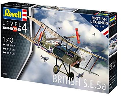 Revell 03907 Modellbausatz British Legends: S.E.5a im Maßstab 1:48, Level 4