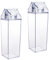metagio 2 Stück Klare Wasserflasche Transparente 500ML Plastikmilchbox Milchkarton Wasserflasche Eistee Flasche Milchflaschen für Getränke Getränkesaft
