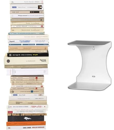Flo.mar Mensole da Parete Invisibili per Libri e Oggetti (Bianco, 17 cm, 1)