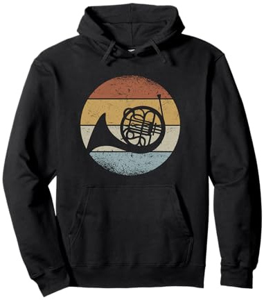 Hornist Orchester Horn Musiker Retro Waldhorn Pullover Hoodie