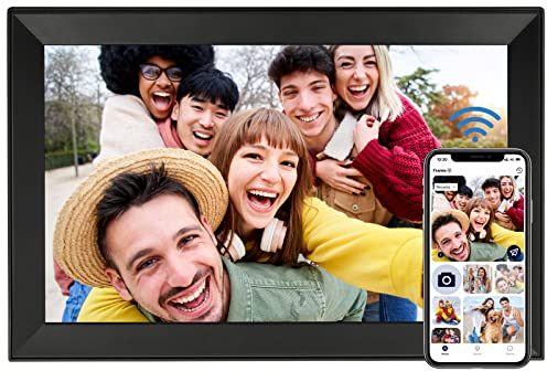 AEEZO Cornice digitale WiFi da 15,6 pollici, Full HD Touch Screen Smart Digital Photo Frame con 64GB di memoria, rotazione automatica, facile installazione per condividere foto o video tramite
