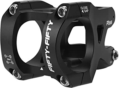 FIFTY-FIFTY Mountain Bike Stem for 35mm Handlebar Clamp 1-1/8 Steer Tube, Aluminum Alloy Short Handlebar Stem for All Mountain, MTB, Downhill, Freeride (35mm Diameter, Black)