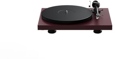 Pro-Ject Debut Evo 2, Audiophiler Plattenspieler der nächsten Generation mit Carbon Tonarm und elektronischer Geschwindigkeitsumschaltung, Made in Europe (Weinrot Satin)