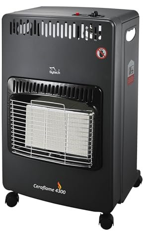 Sytech Estufa de Gas Ceramica, Plegable, Sistema ods, 4.2kw, Asas, Ruedas