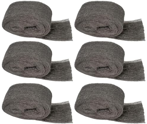 Steel Wire Wool, 3 Meter Pack Wire Wool Mice 0000 Coarse Wire Wool Rats Wall Hole Fill Fabric DIY Kit for Keeps Mice & Rodents Away, Removing Paint, Varnish, Rust - 6 PACK