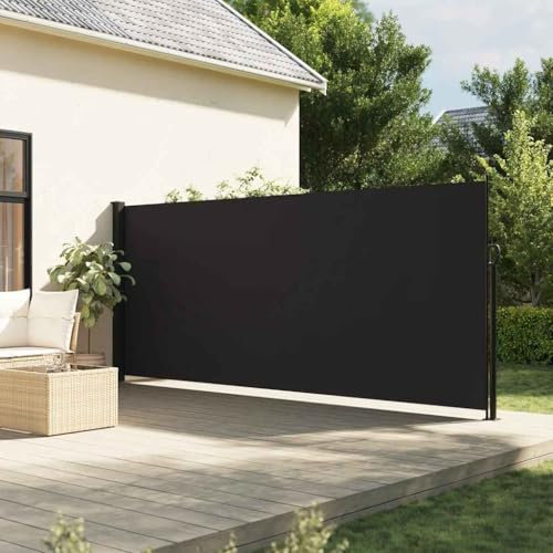 Home Garden - Toldo lateral retráctil negro 180 x 500 cm