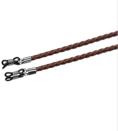 AAIXXIZAO Brillenkette Sonnenbrille Leder Seil Kette Geflochtene Brille Lanyard Strap Outdoor Sport rutschfeste Brillen Zubehör Braun