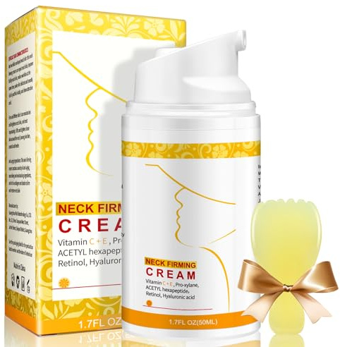 CrèMe Raffermissante Pour Le Cou, CrèMe Anti-âGe Pour Le Cou Pour Raffermir Et AttéNuer Les Rides Du Cou Et Du DéColleté Pour Les Femmes. Lifting, Raffermissement Et Hydratation Au CollagèNe 1,7 Fl Oz