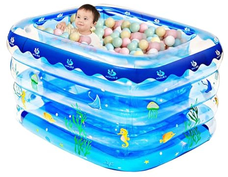 Inflatable Swimming Pool Paddling Pool Inflatable For Kids, Kiddie Pools Family Water Party Bathtub With Drain Plug Kids Paddling,120x90cm