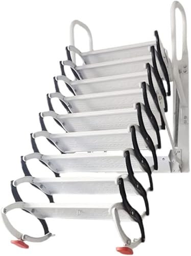 Scala retrattile per soffitta – Scala a parete per mansarda con braccioli, scale telescopiche per un facile accesso alla soffitta, design salvaspazio e sicuro
