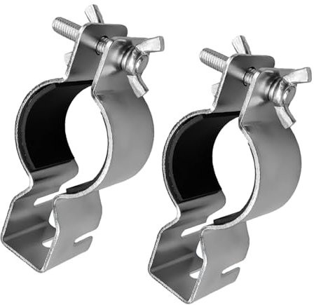 2 abrazaderas ajustables de acero, abrazaderas verticales flexibles para soportes de tubería y cortina para decoración de eventos