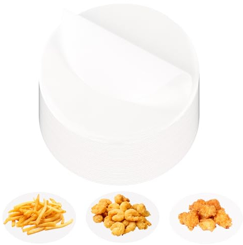 PUCSIQ 200 Stück Backpapier Rund, Ø 30cm Backpapier weiß, Antihaftbeschichtet, Hitzebeständig für Heißluftfritteuse, Ofen, BBQ, Pizza und Kuchenformen