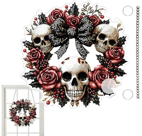 Cartel De Terror para Puerta Principal - Señal Acrílica Tenebrosa para Puerta Principal,Diseño Gótico Colgante para Casa Encantada Valla Porche Repisa Pared Dormitorio