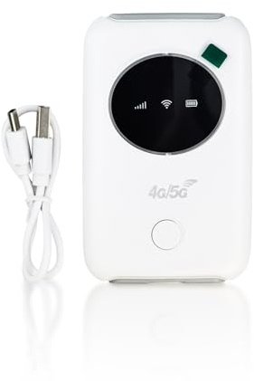 Router WiFi mobile sbloccato 4G LTE, 3200 mAh, hotspot WiFi portatile con slot per scheda SIM, per viaggi in Europa, Asia, 150 Mbps, modem Wi-Fi tascabile per campeggio, attività all'aperto, bianco