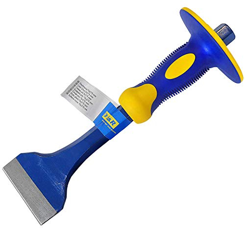 S&R Flachmeißel 275 x 75 mm aus CHROM-VANADIUM Stahl mit Handschutz in Profi-Qualität, Meissel, Handmeissel, Spatmeißel, Brechstange, Stemmeisen für den beruflichen Dauereinsatz
