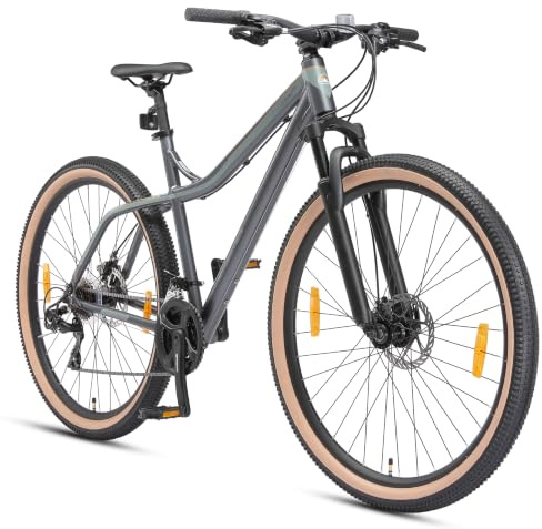BIKESTAR Hardtail Aluminium Mountainbike Shimano 21 Gang Schaltung, Scheibenbremse 26, 27.5, 29 Zoll Reifen | 16, 17, 18 Zoll Rahmen Alu MTB | RISIKOFREI TESTEN
