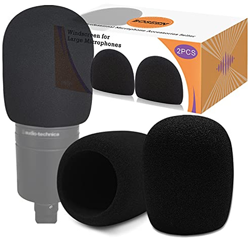 Mikrofon-Abdeckung, Schaumstoff-Mikrofon-Windschutz, Pop-Filter für AT2020, AT2020USB+, AT2020USBi, AT2035, AT2050 Aufnahme-Kondensator-Mikrofone, 2 Stück