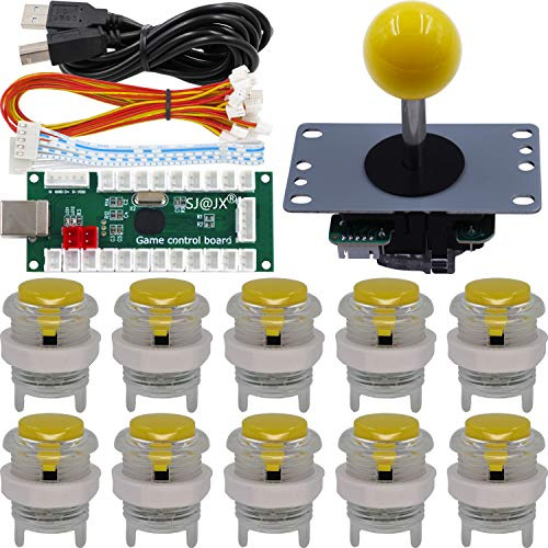 SJ@JX Arcade Game Controller DIY Kit Microswitch Button 4&8 Way Joystick Zero Delay USB Encodeur Fighting Stick Handles Console pour PC MAME Raspberry Pi Retropie