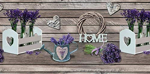 Pellecchia Colori Tappeto Cucina Antiscivolo Lavabile in Vinile | Made in Italy | Passatoia Antimacchia in PVC Interni ed Esterni Stampa Digitale Lavanda | Tappeti Runner Lungo in Gomma (52 x 100 cm)