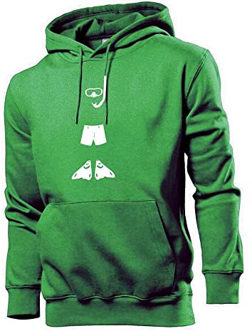 Generisch Schnorchel Set Männer Hoodie Sweatshirt Grün XXL