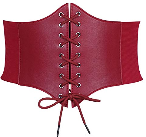JasGood Damen Korsett Gürtel Schnürkorsett Elastischen Breiten Band, Gebundener Waspie Taille Gürtel Hüftgurt für Damen Halloween
