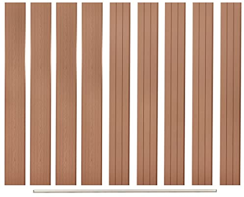 Chusui Ersatz-Zaunbretter 9 Stück WPC 170 cm, Sichtschutzzaun, Balkongeländer, Zaunelemente, Zaunbretter, Tischplatte, Braun