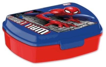Spiderman Lunch Box for Kids, 20 cm, Plastic, Reusable, Food Safe, Snack Box for School and Travel, Ages 3+