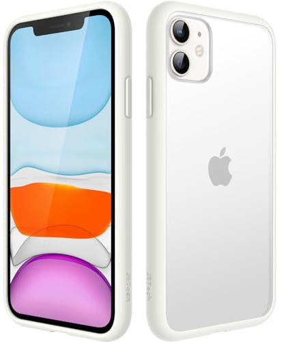 JETech Matte Hülle für iPhone 11, Weiß | Robuster Schutz, Matte Rückseite, Anti-Fingerabdruck, Stoßfestes Design
