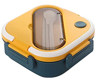 MISNOde Bento Box, Lonchera con Compartimentos de Plástico Aislados a Prueba de Fugas, Recipiente Aislado para Alimentos, Lonchera Térmica para Sopa, para el Trabajo Escolar, Apto (Azul oscuro)