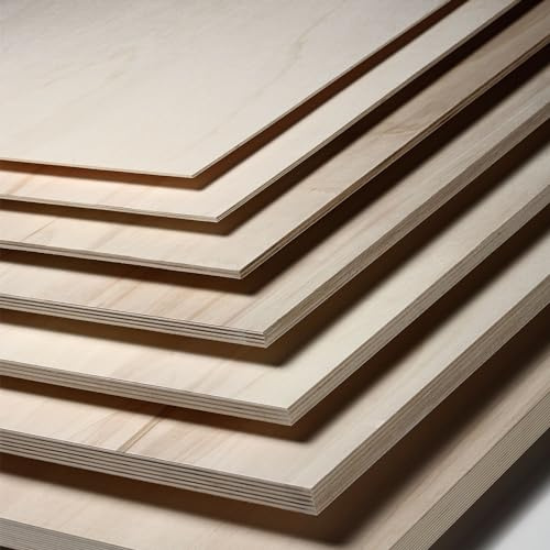 Compensato Pannelli Legno Pioppo Fogli di Legno per Decorazione, Modellare, Pannelli Taglio Laser, Pirografia, Pareti (5 pezzi di 600X500X6 MM)