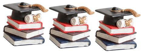 Toyvian 3stücke Teiliges Abschluss Dekorationen Doktorhut Und Bücher Cake Topper Für Graduation Party Sichere Und Geruchsneutrale Tortendeko Für Festliche Anlässe