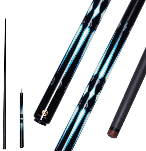 OKHEALING Professional Carbon Fibre Billardqueue 145 cm, 10,5 mm Kopf, 3/4 Kleiner Kopf, geeignet für 8 und 9 Schwarze Kugeln