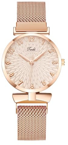 OFFCUP Women's Quartz Watch, Big Dial Stainless Steel Mesh Strap Casual Ladies Watch, Ultra Thin Easy Read Fashion Dress Wrist Watches for Women Ladies Girls