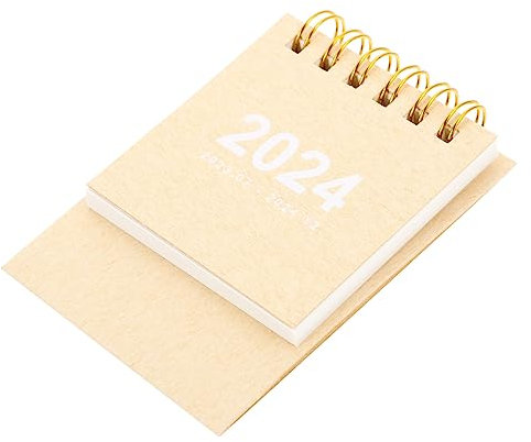 DIYEAH Schreibtischkalender Notizblock 2024 Mini-kalender Spiralbindung Praktische Büro- Und Heimdekoration