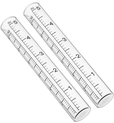 FONDOTIN 2pcs Rain Gauge Tube Glass Rainfall Measurement Instruments for Garden Accurate Replacement Parts for Outdoor Use Stylish and Functional Design
