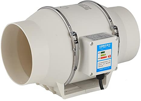 Souffleur Centrifuge, 8Inch Ventilateur d'extracteur Ventilateur faible bruit de conduite en ligne HYDROPONIC Air Souffleur électrique Booster Électrique ventilateur Salle de bain Salle de salle de ba