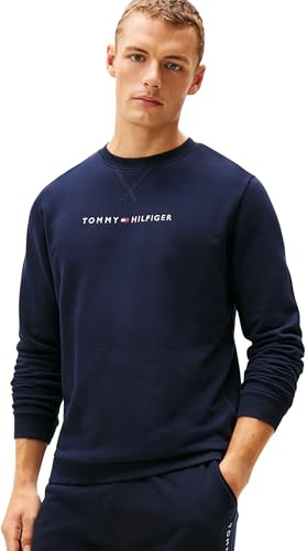 Tommy Hilfiger Sweat Homme Track Top avec Col Ras-du-Cou, Bleu (Desert Sky), M