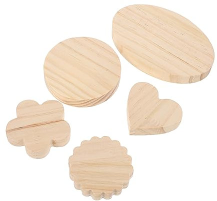 SUPVOX 5pcs Doll Displaying Base Wood Chip Stand for Bjd Doll and Craft Stand