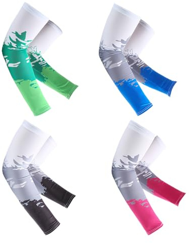 4 Empleados Deportivos Dobles, Mangas Armadas, Mangas De Protección Solar Refrescantes, Mangas Del Brazo De La Rueda, Mangas Corriendo, Mangas De Hombres Y Mangas Protectoras De Colores.