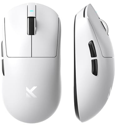 MCHOSE Mouse da gioco leggero A7 da 59 g con ricevitore radio ad ultrasuoni 8K personalizzato, 26000 DPI, velocità di segnalazione 8K Hz, mouse da gioco BT/2,4G con cavo senza fili/cavo, batteria da