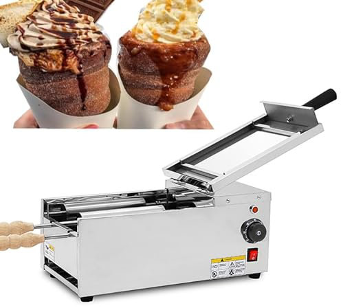 Horno EléCtrico Comercial de Chimenea para Pasteles con 2 Rodillos, MáQuina HúNgara para Hacer Cake Pops, para Restaurantes, Cocinas, Bares y Snacks